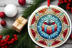 Round Christmas Ornament Sublimation|Clipart Product Image 1
