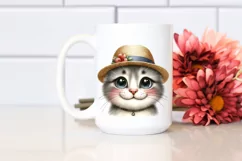 Cat Portrait with Big Eyes | Sublimation Clipart Product Image 2