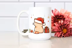 Christmas Cat with Santa Hat, PNG Product Image 2