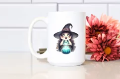Watercolor Retro Excited Witch | Tshirt|Tumbler|Mug|Clipart Product Image 2