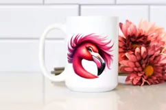 Whimsical Flamingo Portrait | Sublimation Clipart Product Image 2