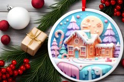Round Christmas Ornament Sublimation|Clipart Product Image 2