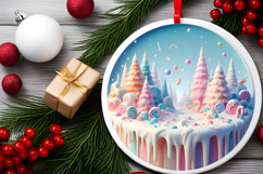 Round Christmass Ornament PNG Product Image 2