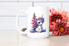 Colorful Baby Unicorn Foxglove Clipart Product Image 2