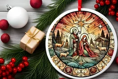 Round Christmas Ornament Sublimation|Clipart Product Image 1
