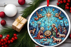 Round Christmass Ornament PNG Product Image 2