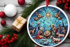 Round Christmas Ornament Sublimation|Clipart Product Image 1