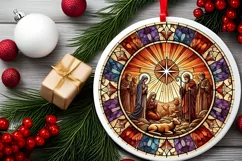 Round Christmas Ornament Sublimation|Clipart Product Image 1