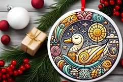 Round Christmas Ornament Sublimation|Clipart Product Image 2