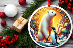 Round Christmass Ornament PNG Product Image 2