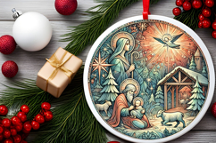 Round Christmass Ornament PNG Product Image 2