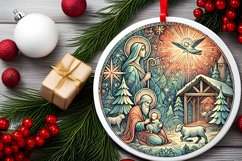 Round Christmas Ornament Sublimation|Clipart Product Image 2
