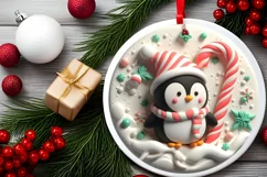 Round Christmas Ornament Sublimation|Clipart Product Image 2