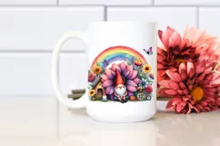 Gnome House with Rainbow and Colorful Flowers Product Image 2