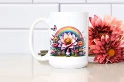 Gnome House with Rainbow and Colorful Flowers Product Image 2