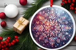 Round Christmas Ornament Sublimation|Clipart Product Image 2