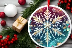Round Christmas Ornament Sublimation|Clipart Product Image 2