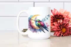Vibrant Hummingbird Watercolor Clipart Product Image 2