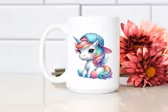 colorful Baby Unicorn in Baseball Cap Product Image 2