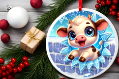 Round Christmass Ornament PNG Product Image 2