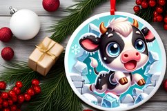 Round Christmas Ornament Sublimation|Clipart Product Image 2