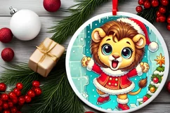 Round Christmas Ornament Sublimation|Clipart Product Image 1