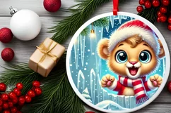 Round Christmas Ornament Sublimation|Clipart Product Image 1
