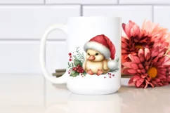 Cute Baby Duck with Santa Hat PNG Product Image 2