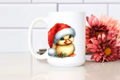 Cute Baby Duck with Santa Hat PNG Product Image 2