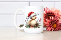 Cute Baby Duck with Santa Hat PNG Product Image 2