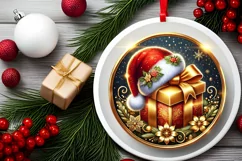 Round Christmas Ornament Sublimation|Clipart Product Image 1