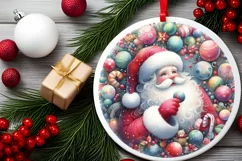 Colorful Pastel Christmas Santa PNG Product Image 2
