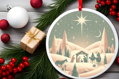 Round Christmass Ornament PNG Product Image 2