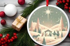 Round Christmass Ornament PNG Product Image 2