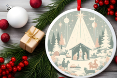 Round Christmass Ornament PNG Product Image 2