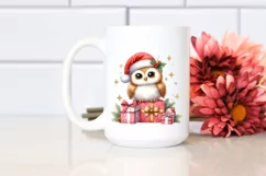 Cute Owl with Santa Hat, Transparent PNG Product Image 2