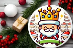Round Christmas Ornament Sublimation|Clipart Product Image 1