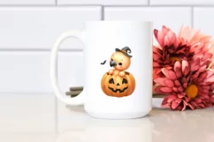 Simple Baby Flamingo in Halloween Pumpkin, Transparent PNG Product Image 2
