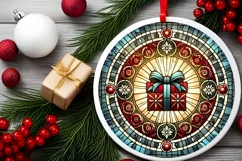 Round Christmas Ornament Sublimation|Clipart Product Image 1