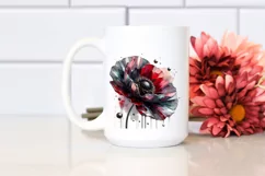 Abstract Glossy Poppy Metallic Watercolor Product Image 2