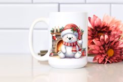 Polar Bear by Fireplace PNG Product Image 2