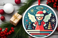 Round Christmas Ornament Sublimation|Clipart Product Image 1