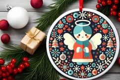 Round Christmas Ornament Sublimation|Clipart Product Image 1