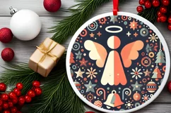 Round Christmas Ornament Sublimation|Clipart Product Image 1