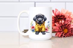 Sitting Great Dane FLORAL FRAME Clipart Product Image 2