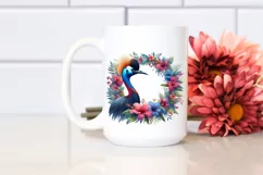 Vibrant Watercolor Cassowary Floral Frame | Sublimation | Product Image 2