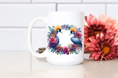 Vibrant Watercolor Cassowary Floral Frame | Sublimation | Product Image 2