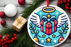 Round Christmas Ornament Sublimation|Clipart Product Image 1