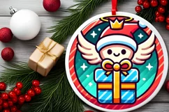 Round Christmas Ornament Sublimation|Clipart Product Image 1