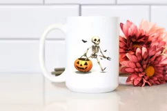 Funny Halloween Skeleton Watercolor PNG Product Image 2